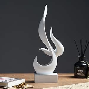 AWNR White Flame Abstract Sculpture Resin Art Statue Modern Home Decor for Living Room TV Stand Office Shelf Accents Minimalist Figurines Centerpiece Table Decorations Room Tv Stand, Office Shelf, Home Decor For Living Room, Art Statue, Centerpiece Table, Living Room Tv Stand, Outdoor Statues, Decor For Living Room, Living Room Tv