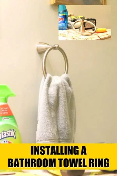 Hand Towel Ring Placement, How To Hang Towels, Bathroom Towel Ring, Key Holder Diy, Chandelier Makeover, Hand Towel Ring, Scrubbing Bubbles, Habitat For Humanity Restore, Craft Cabinet