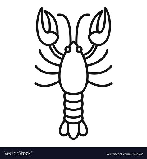 Lobster Drawing Simple, Lobster Outline, Lobster Doodle, Outline Sketches, Beach Doodles, Lobster Drawing, Lobster Tattoo, Lobster Illustration, Plate Painting