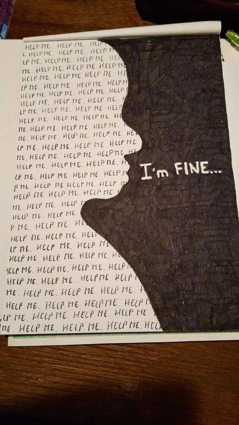 Journal Therapy, Meaningful Drawings, Art Journal Therapy, Easy Doodle Art, I'm Fine, Doodle Art Designs, Mini Drawings, Bullet Journal Ideas Pages, Simple Doodles