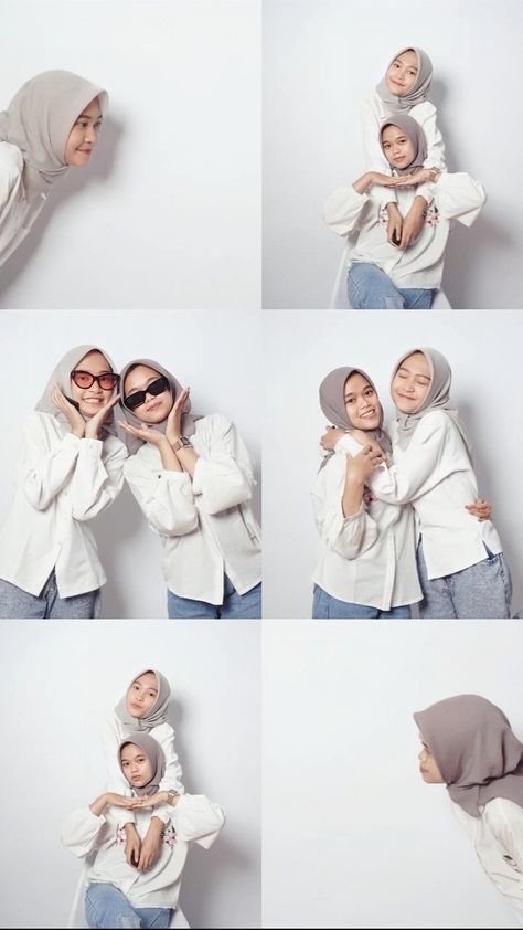 Photo Both Ideas, Photo Booth Poses Couple, Self Foto, Photobox Pose, Group Photo Poses, Sisters Photoshoot Poses, Foto Studio, Graduation Poses, Sisters Photoshoot