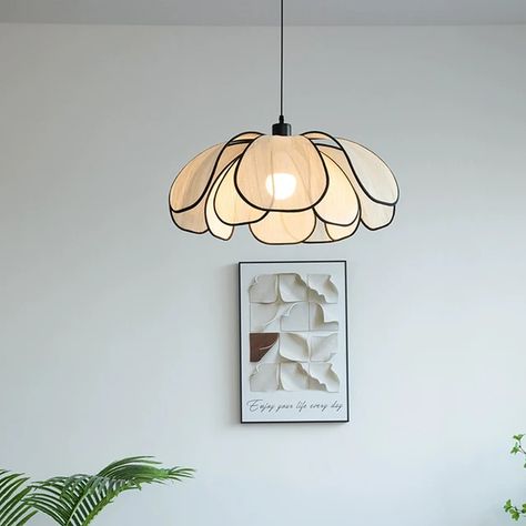 Nordic Wabi Sabi Cream Style Minimalist Led Chandelier Living Dining Room Bedroom Petal Pendant Lights Bar Hanging Lamp Fixture - AliExpress Wall Clock Luxury, Flower Lamp Shade, Light For Dining Room, Affordable Artwork, Flower Lamp, Luminaire Mural, Cream Style, Hand Painted Artwork, Wall Light Fixtures