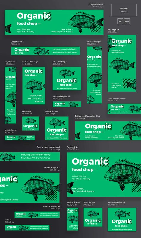 Organic Food Shop, Advertisement Banner, Google Banner, Website Ads, Ad Inspiration, Website Banner Design, Web Advertising, Web Ads, Banner Design Inspiration