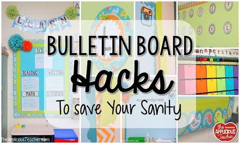 Ok… I love bulletin boards. I do. But, maybe it’s more like a love/hate relationship. They brighten a room like nothing else can. My old room had HUGE bulletin boards. It allowed for so much creativity. I had a few that I kept the same all year, then I had a few that I would … Teacher Notice Board, Office Bulletin Board Ideas School, School Front Office Bulletin Board Ideas, Bulletin Board Border Ideas For Teachers, Professional Bulletin Board Ideas, Office Bulletin Board Ideas Business Inspiration Wall, High School Office Bulletin Board Ideas, Smart Board Decorations, Elegant Bulletin Board Ideas