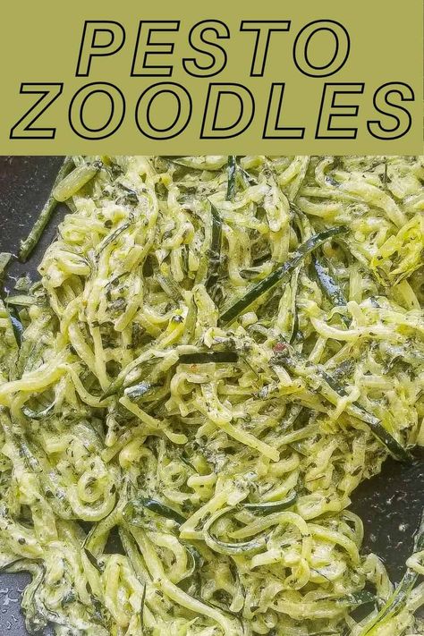 Easy Creamy Pesto Zoodles Recipe - Cooking with Tyanne Pasta With Cream Cheese, Zoodle Recipes Healthy, Spiralized Zucchini Recipes, Low Carb Recipes For Dinner, Artichoke Pesto, Vegetable Pasta Recipes, Veggie Noodles Recipes, Pesto Zoodles, Low Calorie Pasta