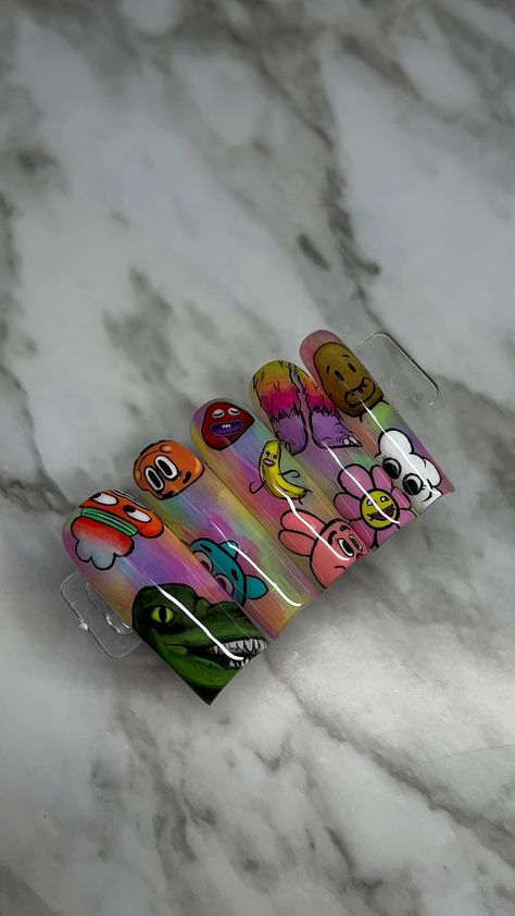 Artist: nailed by maxxie (all platforms) Located: Athens, GA See link for booking! Amazing World Of Gumball Nail Art, Deco Nails, American Nails, Ongles Nails, Art Deco Nails, Amazing World Of Gumball, Athens Georgia, Y2k Nails, Self Taught