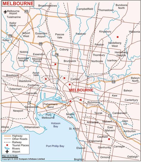 Map of Melbourne Melbourne Map, Melbourne Suburbs, Richmond Melbourne, Australia Travel Guide, Australia Map, Travel Australia, Inner City, False Ceiling, Australia Travel