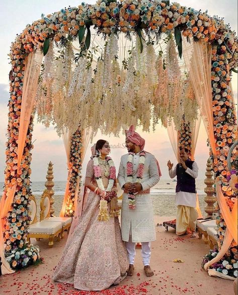 Floral Mandap, Hindu Wedding Decorations, Mandap Decoration, Indian Wedding Theme, Mandap Design, Wide Smile, Wedding Stage Backdrop, Wedding Stage Design, Dream Wedding Decorations