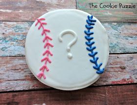 Baseball Gender Reveal Party Food, Baseball Gender Reveal Cookies, Softball Or Baseball Gender Reveal, Baseball Gender Reveal Ideas, Baseball Gender Reveal Party, Sports Gender Reveal, Cookie Puzzle, Baseball Gender Reveal, Creative Gender Reveals