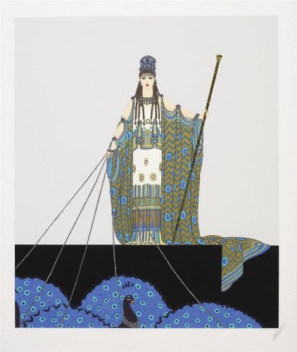 Hera (1981) - Erté (Romain de Tirtoff) Erte Art Deco, Erte Art, Romain De Tirtoff, Art Deco Artists, Zeus And Hera, Mythology Art, Art Et Illustration, Estilo Art Deco, Art And Illustration