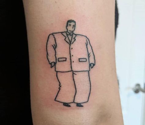 This Must Be The Place Tattoo Talking Heads, David Byrne Tattoo, Talking Heads Aesthetic, Talking Heads Tattoo, Horrible Tattoos, Master Tattoo, Bat Tattoo, David Byrne, Flash Tattoo Designs