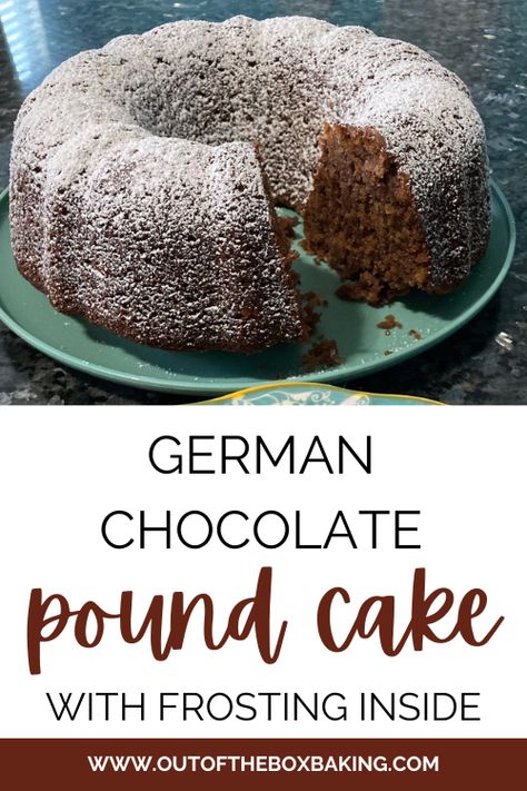 Bundt Cake Recipes From Mix Boxes German Chocolate, Inside Out German Chocolate Cake, German Chocolate Pound Cake Recipes, Boxed German Chocolate Cake, White German Chocolate Cake, German Chocolate Pound Cake, German Chocolate Bundt Cake, Isabella Cake, Foolproof Cake Recipe