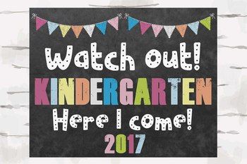 Enjoy these chalkboard signs for your classroom, administration building or for a fun photo shoot at home! This order comes in a zip file with the following items inside: - One "Watch out! Kindergarten Here I come!" 10x8 jpg -One "Watch out! Kindergarten Here I come!" 10x8 pdf Kindergarten Here I Come, Kindergarten Sign, Adoption Signs, Kindergarten Photos, Adoption Announcement, Starting Kindergarten, Adoption Gifts, Adoption Day, Gotcha Day