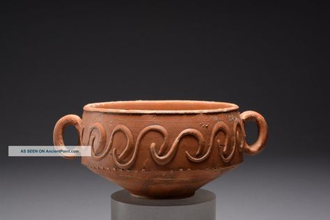 Fine Roman Barbotine Red Ware Pottery Skyphos Roman photo Roman Pottery, Roman Food, Ancient Roman Art, Coil Pots, Ancient Pottery, Native American Pottery, Roman Art, Roman Glass, Italian Ceramics