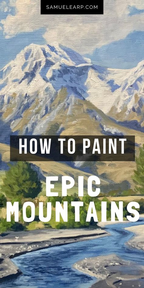 Acrylic Painting Canvas Mountains, Large Mountain Painting, Mountain Paintings Acrylic, How To Paint A Mountain, Mountain Abstract Painting, Painting Mountains Acrylic, How To Paint Mountains, Mountain Scenery Painting, Acrylic Mountains