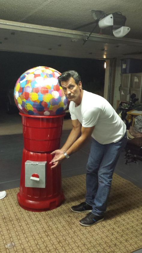 Diy Large Gumball Machine, Giant Gumball Machine Diy, Gumball Machine Trunk Or Treat, Giant Gumball Machine, Diy Gumball Machine, Candy Decorations Diy, Giant Candy, Crafty Mom, Mom Ideas