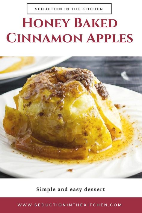 Honey Baked Cinnamon Apples is a simple and easy dessert you can make at home. You can even with a scoop of ice cream. via @SeductionRecipe Apples With Cinnamon, Cinnamon Recipe, Easy Baked Apples, Baked Cinnamon Apples, Chicory Recipe, Pinterest Food, Honey Baked, Friends Recipes, Apple Recipe