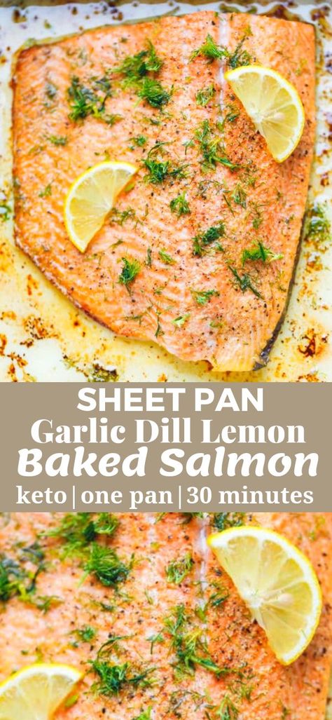 Dill Salmon Recipes, Salmon Recipes Baked, Salmon Recipes Pan Seared, Salmon Recipes Baked Healthy, Baked Salmon Recipe, Dill Recipes, Recipe Salmon, Healthy Videos, Garlic Recipe