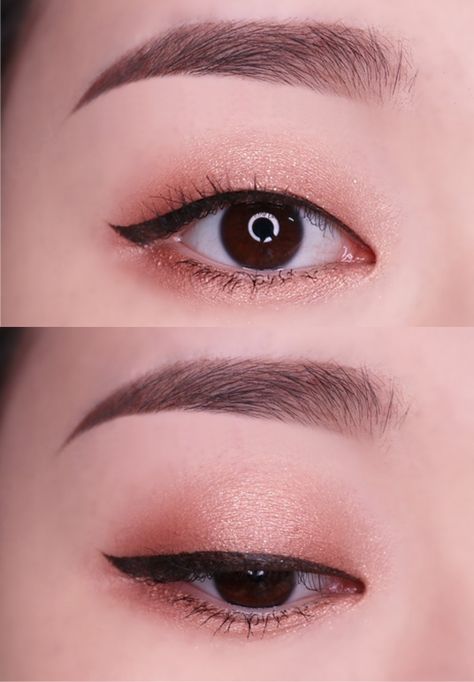 How to easily draw winged eyeliner for Asian eyes - 2018 beginners edition Asian Winged Eyeliner, Monolid Winged Eyeliner, Eyeliner Styles For Monolid Eyes, Eyeliner For Korean Eyes, Eyeliner Styles For Asian Eyes, Asian Eye Eyeliner, Winged Eyeliner Asian Eyes, Asian Makeup Monolid Eye Tutorial, Eyeliner On Asian Eyes