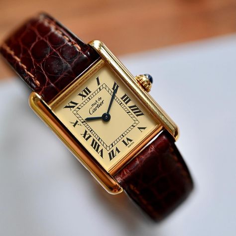 Cartier Tank Must, Vintage Cartier Watch, Cartier Watches Women, Tank Watch, Vintage Watches Women, Dream Watches, Cartier Tank, Cartier Watch, November 1