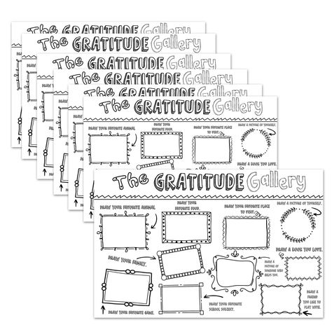 PRICES MAY VARY. Foster Gratitude: with 25 'Gratitude Activities for Kids' mats, perfect for creating a Gratitude Gallery in classrooms or at home. Large size and Bulk Pack of 25 coloring pages: Each mat is printed on 24# white paper and is a generous size of 17" by 11", providing ample space for children to express their thoughts and creativity. These mats are ideal for gratitude lessons, encouraging kids to appreciate family, friends, pets, and life's simple joys. Versatile: Transform your tea Gallery Of Gratitude, Gratitude Lesson, Gratitude Activities For Kids, Gratitude Activities, Simple Joys, Kids Classroom, Classroom Posters, Art Teacher, White Paper