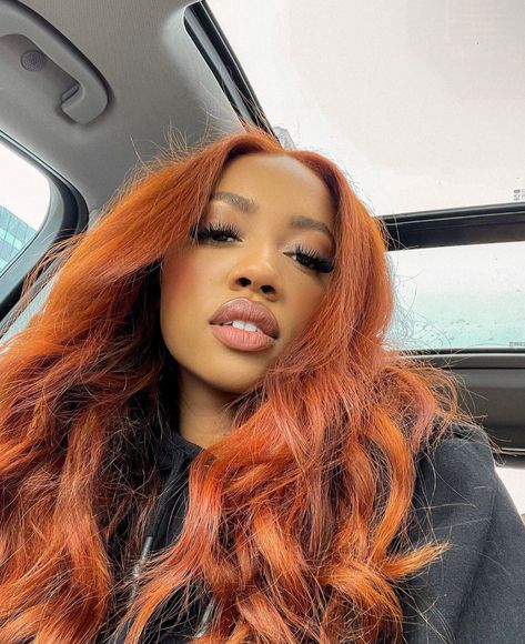 Copper Orange Hair, Dark Orange Hair, Red Weave Hairstyles, Red Orange Hair, Hair Color For Dark Skin, When He Says, Shades Of Red Hair, Cute Hair Colors, Ginger Hair Color