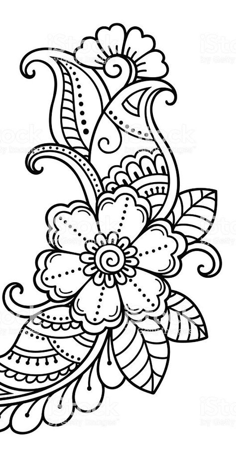 Sharpie Drawings, Armband Tattoos, Doodle Art Flowers, Henna Tattoo Designs Hand, Coloring Pages Inspirational, Fabric Paint Designs, Flower Drawing Design, Zen Doodle Art, Motif Batik