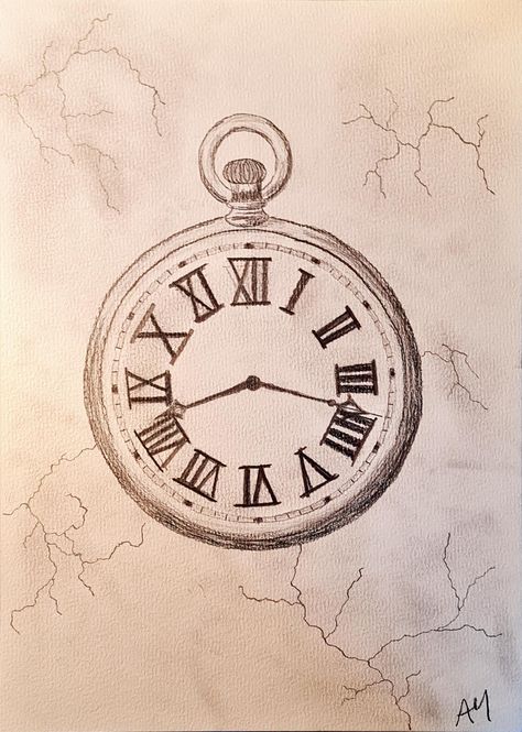 Time Art Clock Drawing, Roman Clock Drawing, Cool Clock Drawing, Clock Sketch Drawing, Clock Aesthetic Drawing, Clock Drawing Sketches, Stop Watch Drawing, Vintage Clock Drawing, Time Drawing Clock