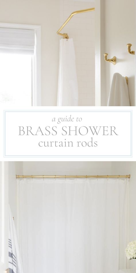 Brass Shower Curtain Rod, Double Shower Curtain Rod, Curved Curtain Rods, Round Curtain Rod, Gold Curtain Rods, Double Shower Curtain, Vintage Shower Curtain, Gold Shower Curtain, Black And Gold Bathroom