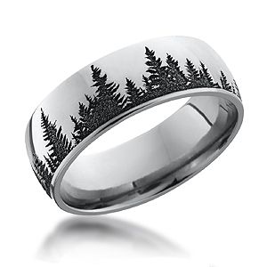 Tree of Life Wedding Rings Mens Wedding Rings Unique, Wedding Ring Tattoo, Forest Pattern, Ring Man, Ring Tattoos, Antique Engagement Ring, Men's Wedding Ring, Wedding Rings Unique, Pine Forest