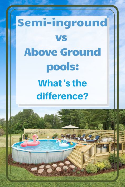 Making Above Ground Pools Look Nice, Partially Inground Pool, Round Semi Inground Pool Ideas, Above Ground Pool In Hillside, Semi In Ground Pool Ideas, Semi Inground Pool Ideas Decks, Inground Pools On A Budget, Half Above Ground Pool Ideas, Semi Inground Pool Ideas Backyards