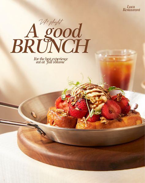 LUCA RESTAURANT - A GOOD BRUNCH :: Behance Food Photography Creative, Food Photography Composition, Bistro Food, Brunch Restaurants, Food Photoshoot, Restaurant Photography, Food Menu Design, Food Drink Photography, Food Poster Design