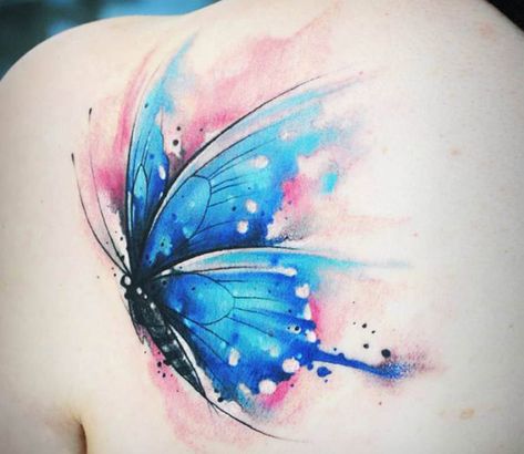 Mens Butterfly Tattoo, Watercolor Butterfly Tattoo, Butterfly Tattoo Cover Up, Butterfly Name Tattoo, Blue Butterfly Tattoo, Butterfly Tattoo On Shoulder, Butterfly Tattoo Meaning, Butterfly Back Tattoo, Small Butterfly Tattoo