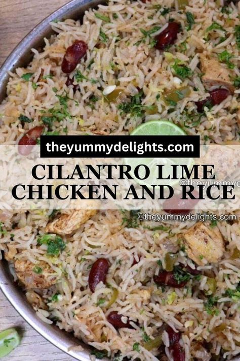 Lime Recipes Dinner, Lime Chicken And Rice, Quick Recipe Videos, Cilantro Recipes, Chicken And Rice Recipe, Pan Chicken Recipes, Easy Chicken And Rice, Favorite Recipes Chicken, Lime Recipes