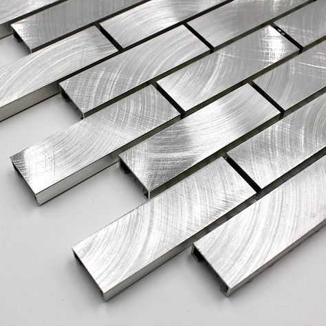 Stainless Steel Splashback, Steel Tiles, Stainless Steel Tile, Tile Crafts, Aluminum Extrusion, Metal Products, Black Plates, Steel Metal, How To Better Yourself