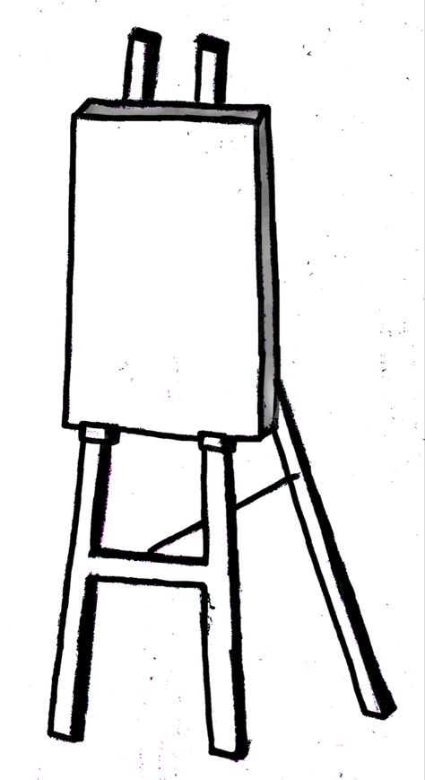 Art Easel Tattoo, Easel Tattoo, Easel Sketch, Canvas On Easel, Easel Drawing, Holding Hands Drawing, Canvas Tattoo, Blackboard Drawing, Hands Drawing