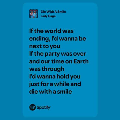 Die With A Smile - song by Lady Gaga, Bruno Mars | Spotify Die With A Smile Spotify, Bruno Mars Lyrics, Smile Song, Logo Design Coffee, Barber Logo, Spotify Lyrics, Design Coffee, Smile On, Bruno Mars