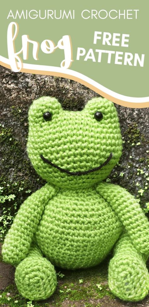 cute crochet frog Frog Crochet Pattern Free, Crochet Frog Pattern, Frog Crochet Pattern, Crochet Project Free, Frog Crochet, Frog Pattern, Quick Crochet Projects, Easy Crochet Animals, Crochet Frog