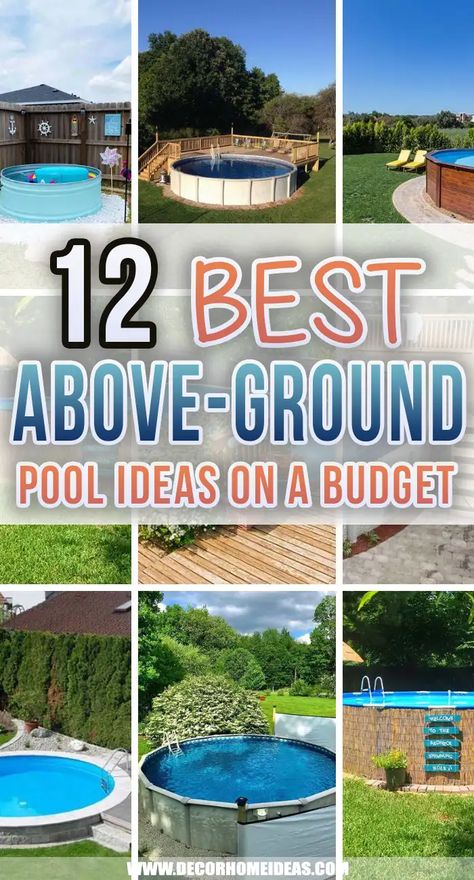 Small Above Ground Pool, Landscaping Around Pool, Pool Garage, Decks Around Pools, Cabinets Bedroom, Round Above Ground Pool, Tattoo Garden, Pool Deck Plans, Cheap Pool