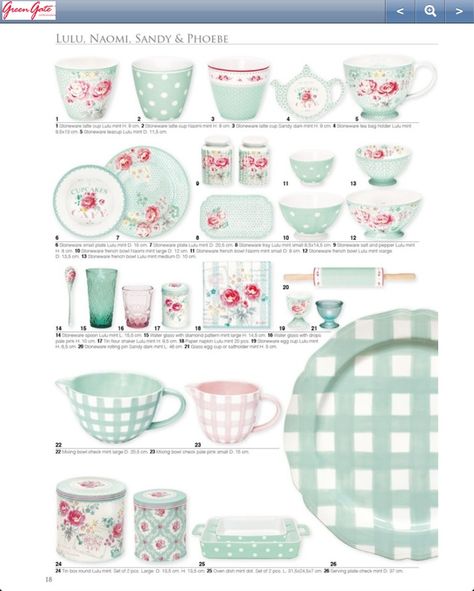 Greengate Winter 2013-14 catalog Pastel Kitchen, Kitschy Kitchen, Green Gate, Europe Winter, Pip Studio, Shabby Chic Kitchen, Fenton Glass, China Patterns, Cath Kidston