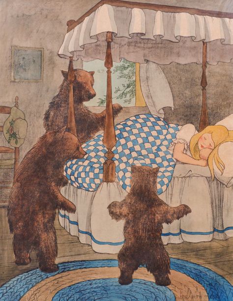 Fairy Tale Projects, Bear Artwork, Goldilocks And The Three Bears, The Three Bears, 3 Bears, Storybook Art, Three Bears, Historical Design, Alphabet Illustration