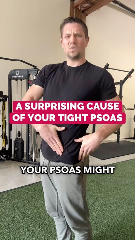 Conor Harris | A tight Psoas is affecting both the upper and lower body. You can address both with this technique 💪🏼 ——— #psoas #psoasstretch… | Instagram Psoas Release Stretching, Strengthen Psoas Muscle, Psoas Strengthening Exercise, Psoas Release Trigger Points, Psoas Stretch Release, Psoas Stretches, Psoas Muscle Pain, Wall Exercises, Best Exercise For Hips