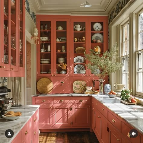 Pink Cottage, Cottage Kitchen, Kitchen Inspo, Eclectic Home, Kitchen Style, Kitchen Inspirations, Kitchen Renovation, Brighten Your Day, House Inspo