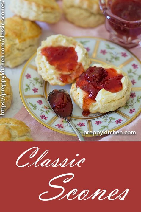 English Scone Recipe Preppy Kitchen Scones, Preppy Kitchen Recipes, English Scone, Classic Scones, English Biscuits, Mini Scones, Khana Khazana, English Scones, Tea Sandwiches Recipes