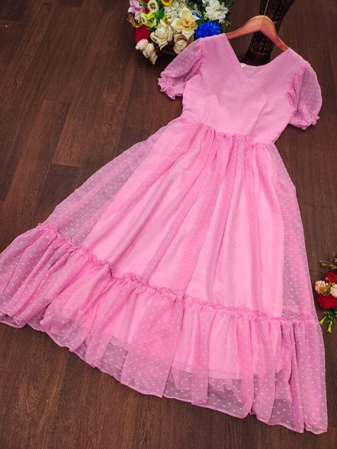 *Price*: *780 free shipping* **Launching Beautiful pink brasso dress with nice flair and puff sleeves.* 💃🏻💃🏻💃🏻💃🏻💃🏻 *👉*Gown*:- 👇 ➡️ *Fabric*: Georgette butti ➡️ *Lining*: micro cotton ➡️ *Sleeve*: puff sleeves. ➡️ *colour*: pink ➡️ *Sizes*: XS-34, S-36, M-38, L-40, XL-42, XXL-44, 3XL-46 ➡️ *Package contain*: only dress Ready to ship 🚢 Happy shopping🛒🛍️ ✨ maxy gown Puff Sleeves Gown, Puff Sleeves, Puff Sleeve, Happy Shopping, Product Launch, Maxi Dress, Free Shipping, Fabric, Pink