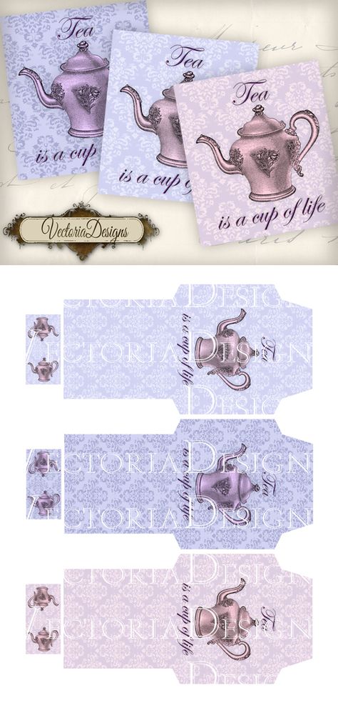 "Tea is a cup of life" Tea Bag Envelopes: print, cut, fold and glue yourself. You get: ° 3 high quality (300dpi) tea bag envelope images on one 8.5" x 11" sheet for easy printing.  ° when fold... Tea Bag Envelopes, Clock Images, Tea Bag Holders, Envelope Template Printable, Paper Tea Cups, Tea Crafts, Apple Tea, Vintage Clocks, Free Vintage Printables