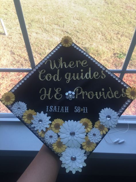 graduation cap #graduation  #graduationcap  #bibleverse  #flowers Graduation Cap Designs Jesus, Scripture Graduation Cap, Graduation Cap Designs Bible Verse, Christian Graduation Cap Ideas, Caps Ideas, Growing Faith, Nurse Graduation Cap, Isaiah 60 22, Cap Graduation