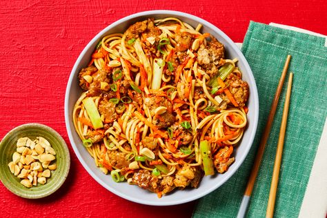 Szechuan Pork Noodle Stir-Fry Recipe | HelloFresh Szechuan Pork Noodle Stir Fry Hello Fresh, Hello Fresh Pork, Szechuan Pork, Szechuan Beef, Beef Noodle Stir Fry, Hellofresh Recipes, Pork Ramen, Noodle Stir Fry, Pork Noodles