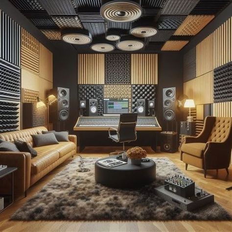 Music Studio Ideas Decor, Sound Design Studio, Influencer Studio Decor, Recording Studio Interior Design, Recording Studio Design Ideas, Home Podcast Studio Setup, Studio Music Room Design, Music Studio Room Home, Home Recording Studio Design