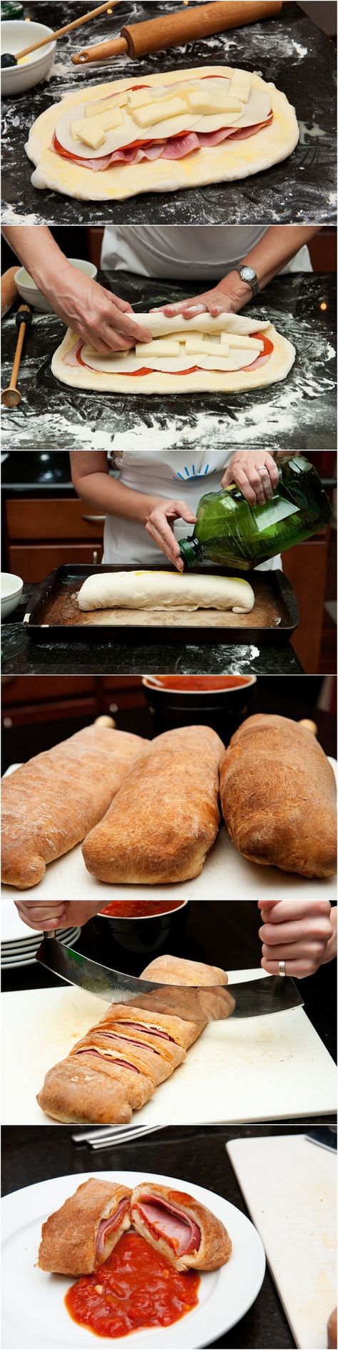 Stromboli Makanan Italia, Stromboli Recipe, Pan Relleno, God Mat, Diet Vegetarian, Deilig Mat, Provolone, Deep Dish, Empanadas